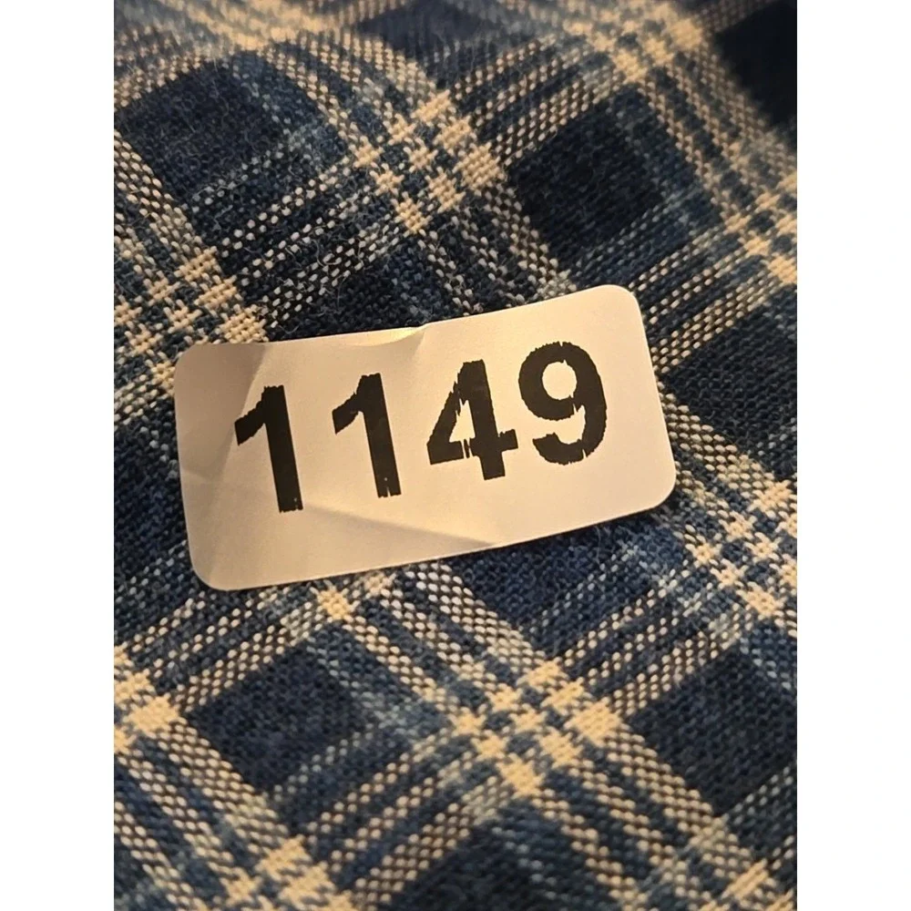 Ralph Lauren Indigo Oxford Shirt Mens Large Blue Plaid Short Sleeve Button Down - Picture 12 of 12